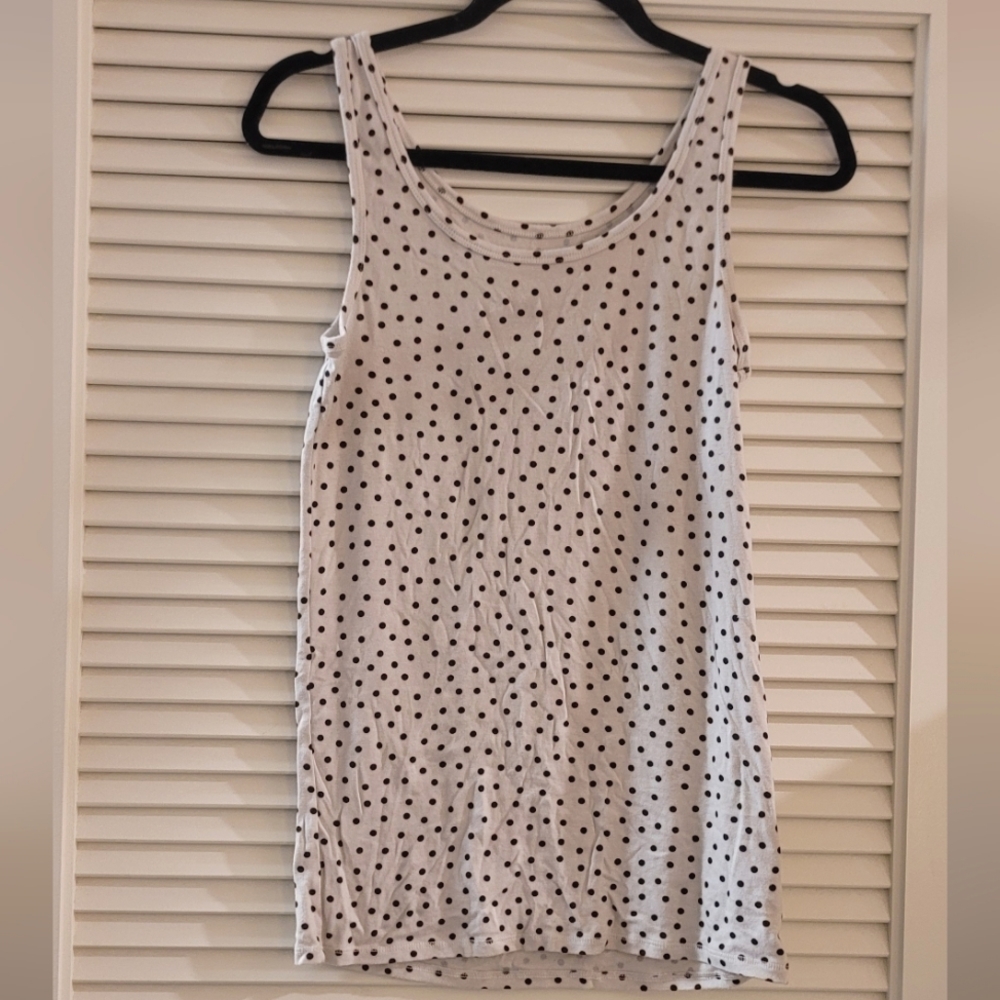 A New Day - Black & White Polka-Dot Tank Top